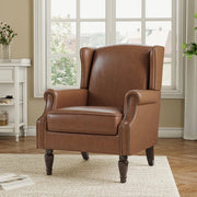 Faux Leather Upholstered Single Wing Back Chair