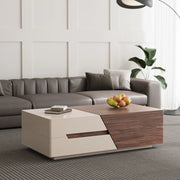 Eden Extendable Wood Coffee Table with 2 Drawers, 4 Hidden Storges - No-Assembly Required