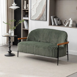 Louis Tufted Fabric Sofa with Iron Legs