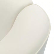 Clara Modern Curved 3-Seater Sofa with Rolled Arms, Velvet Upholstery, and Accent Pillows – Beige