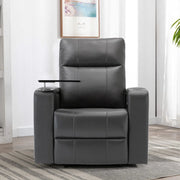 Ethan Modern Power Reclining Faux Leather Home Theater Seats with Cup Holders, Set of 4
