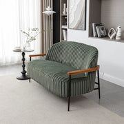 Louis Tufted Fabric Sofa with Iron Legs