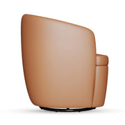 Claude Tufted Genuine Leather Classic Swivel Barrel Chair 