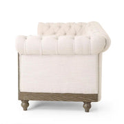 Tiffani Retro-Style 79-Inch Wide Beige Sofa 