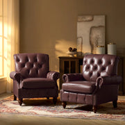 Tracie Genuine Leather Accent Chair (Set of 2)