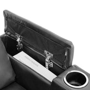 Ethan Modern Power Reclining Faux Leather Home Theater Seats with Cup Holders, Set of 4