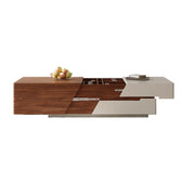 Eden Extendable Wood Coffee Table with 2 Drawers, 4 Hidden Storges - No-Assembly Required