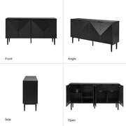 Octavia 63'' W Sideboard with Drawers and Wine Glass Rack