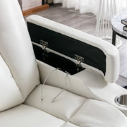 Marvina 35'' Wide Modern and Soft Vegan Leather Power Recliner with Cup Holder and USB Port