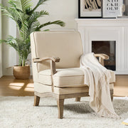 Travis Upholstered Armchair featuring Solid Wood Legs