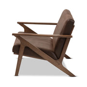 Harvey Mid-Century Modern 2-Seater Loveseat with Distressed Faux Leather Finish