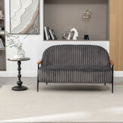 Louis Tufted Fabric Sofa with Iron Legs