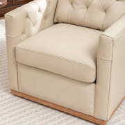 Francis Genuine Leather Swivel Armchair