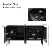 Octavia 63'' W Sideboard with Drawers and Wine Glass Rack