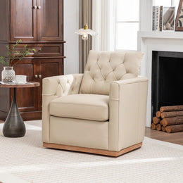 Francis Genuine Leather Swivel Armchair