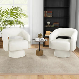 Charmant Modern Swivel Barrel Chairs (Set of 2)