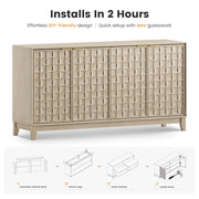 Anika 60'' Wide Sideboard Buffet with Solid Wood Legs