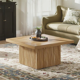 Chandler Farmhouse Square Wood Coffee Table  for Living Room