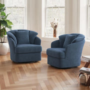 Vivian Mid-Century Modern Barrel Swivel Chairs 