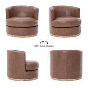 The Felix Swivel Barrel Genuine Leather Chair