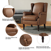 Faux Leather Upholstered Single Wing Back Chair