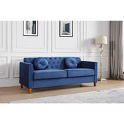 Gisela Blue Velvet Sofa with Square Arms
