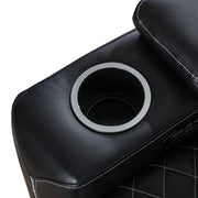 Valentina 35.4'' Wide Modern Faux Leather Power Recliner Home Theater Individual Seat with Cup Holders