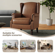 Faux Leather Upholstered Single Wing Back Chair