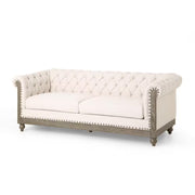 Tiffani Retro-Style 79-Inch Wide Beige Sofa 