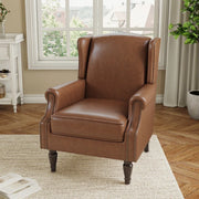 Faux Leather Upholstered Single Wing Back Chair