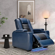 Maverick Power Recliner with Adjustable Headrest  for Man Cave Home Theater Chair with Cup Holders USB LED (Set of 4)