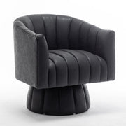 Jolie Faux Leather Swivel Barrel Chair