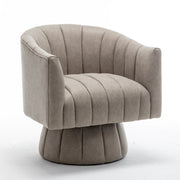 Jolie Faux Leather Swivel Barrel Chair