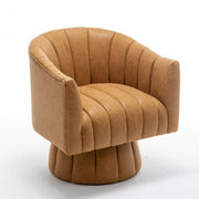 Jolie Faux Leather Swivel Barrel Chair