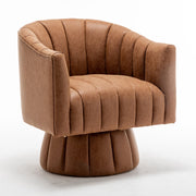 Jolie Faux Leather Swivel Barrel Chair