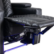 Valentina 35.4'' Wide Modern Faux Leather Power Recliner Home Theater Individual Seat with Cup Holders