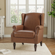 Faux Leather Upholstered Single Wing Back Chair