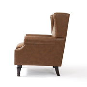 Faux Leather Upholstered Single Wing Back Chair