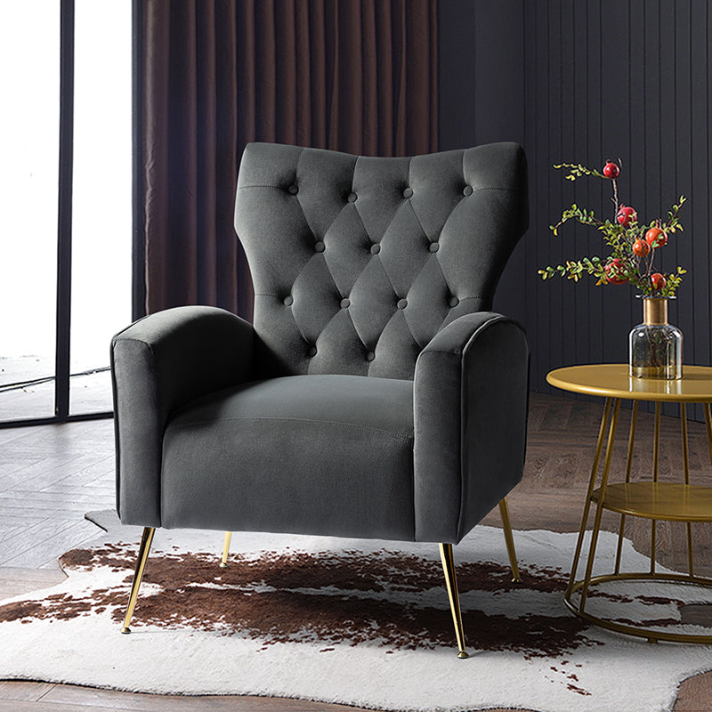 Layla Tufted Velvet Wingback Armchair