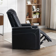 Valentina 35.4'' Wide Modern Faux Leather Power Recliner Home Theater Individual Seat with Cup Holders