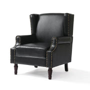 Faux Leather Upholstered Single Wing Back Chair