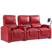 Valerie Home Theater Seating Top Grain Leather Recliner Sofa Power Headrest & Footrest